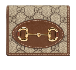 Gucci Horsebit 1955 Small Wallet,Cnvs/Lthr,Beige/Brwn,621887209577,B/DB,3*